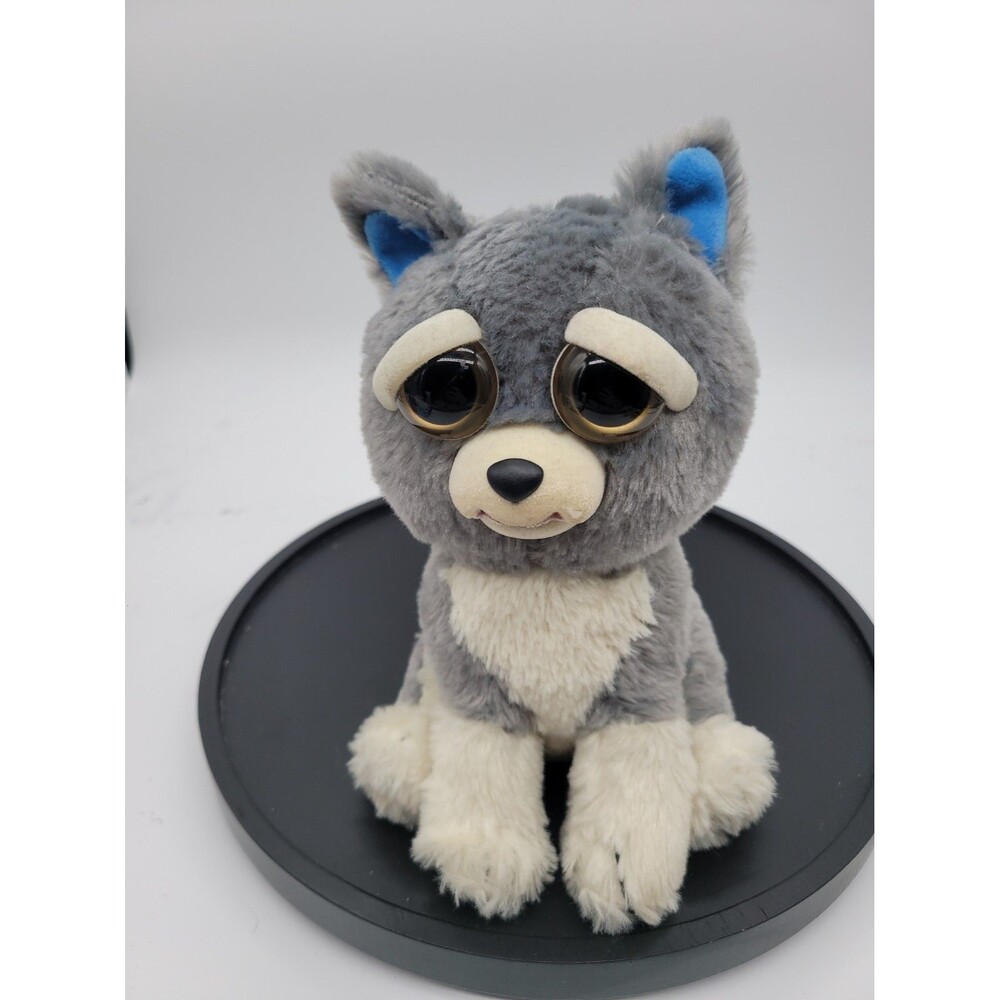 Feisty Pets Husky Dog Sammy Suckerpunch Gray Plush 8.5” Evil Grin Stuffed Animal